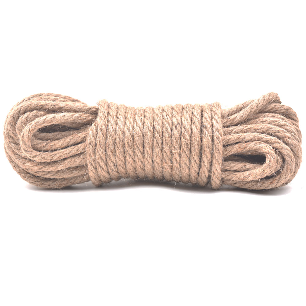 Dia 36 mm 3 strand natrual fiber brown twisted rope for packing mooring boat and more