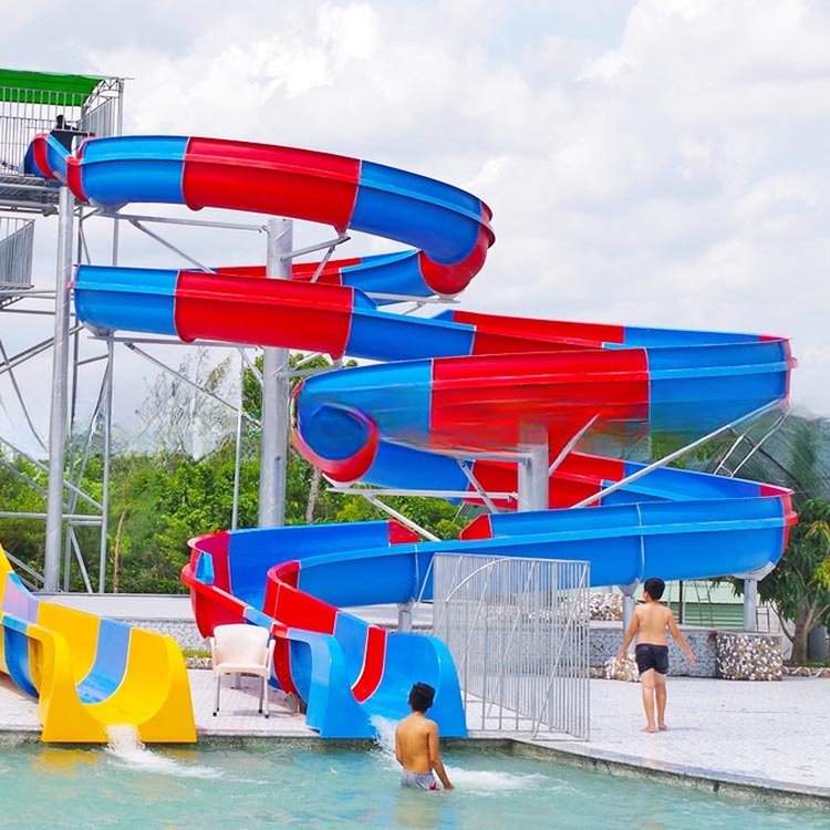 Outdoor Fiberglass Spiral Open Body Water Slide for Amusement Park