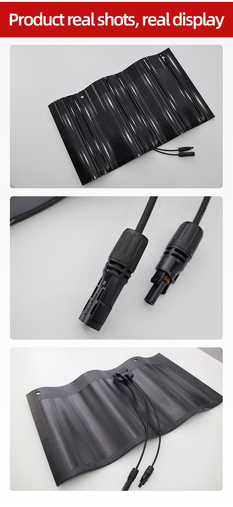 Hot Sellers BIPV Solar Panel Roof System Color Solar Panel Tile Curved Tile Villa Solar Roof PV Tiles
