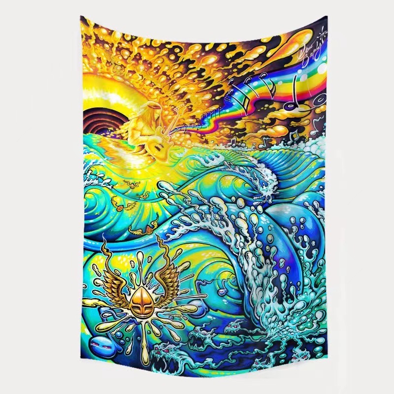 3D Print Trippy Mushroom Tapestry Hippie Psychedelic Abstract Art Tapiz for Wall Hanging