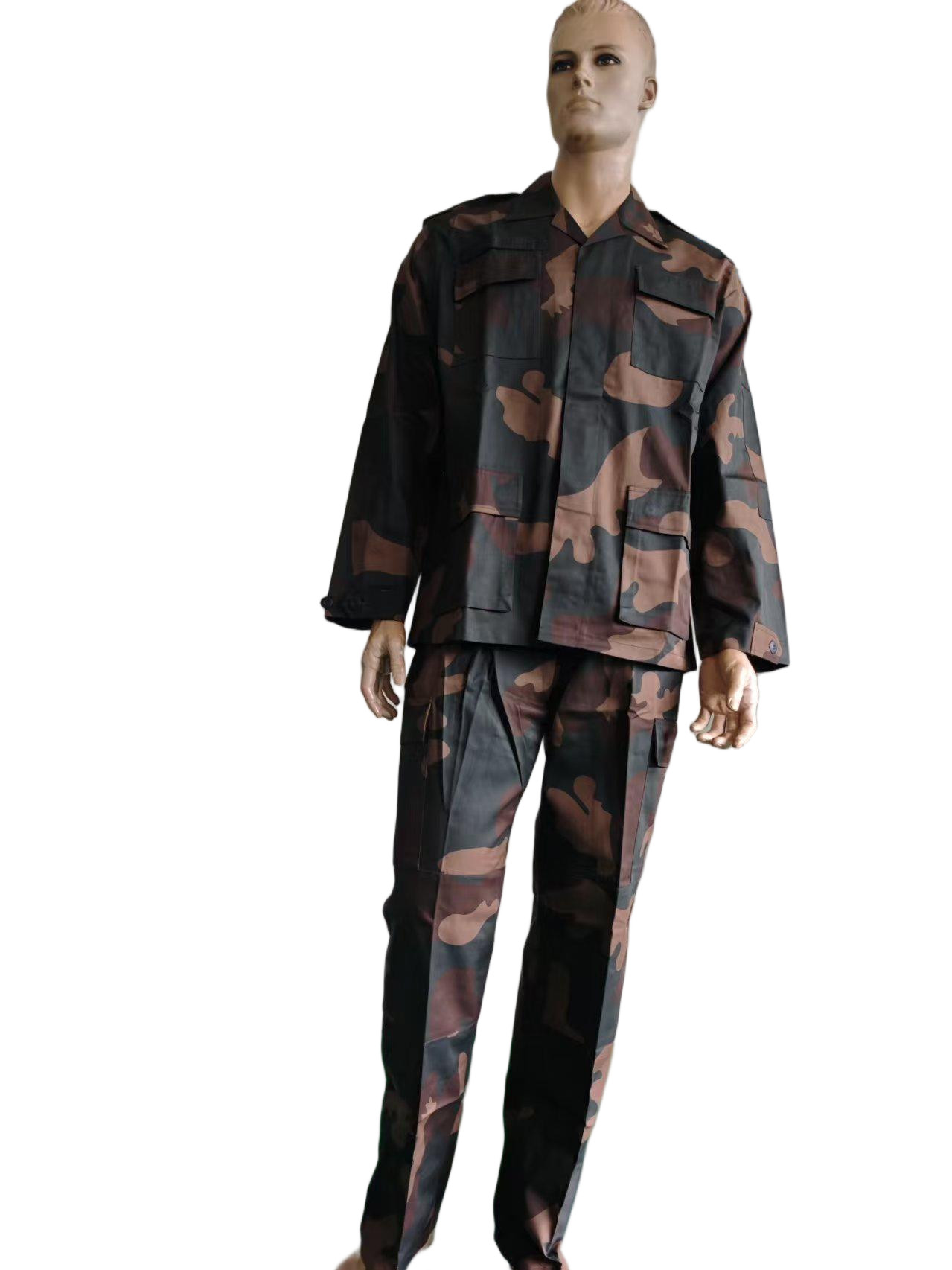 Military BDU Camo Jacket and Pants Set 65 35 Poly Cotton Tactical Workwear for Men Rip Stop Digital Camouflage Suit Tactical Hunting Clothes