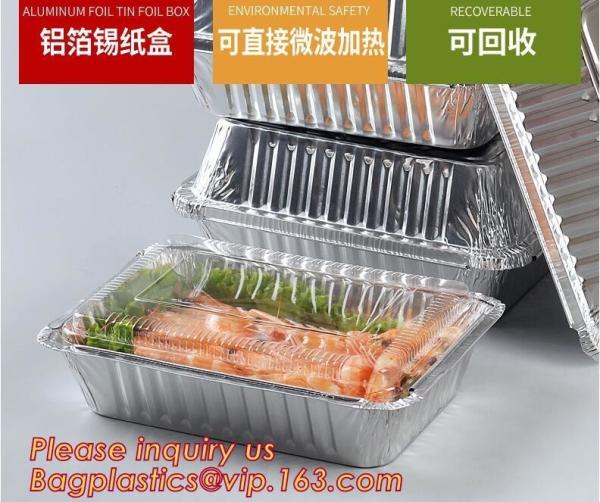 Food grade aluminium foil container/ carryout lunch box/tray with Cardboard Lid