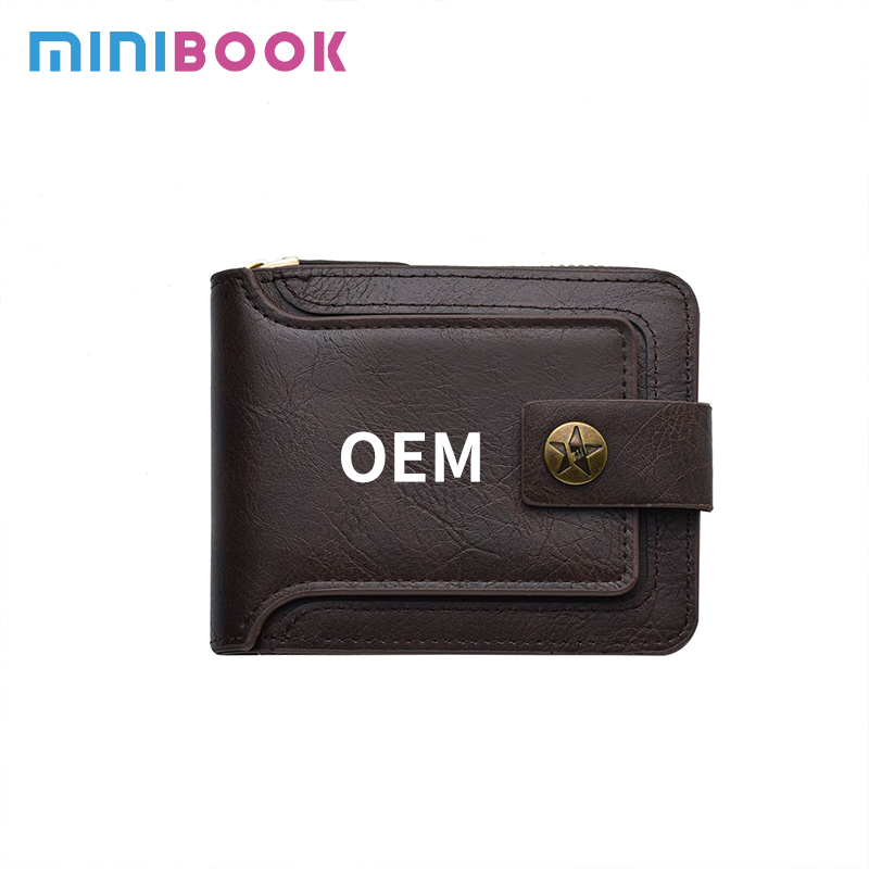 OEM Men's Leather Wallet with Nylon Lining Short Wallet