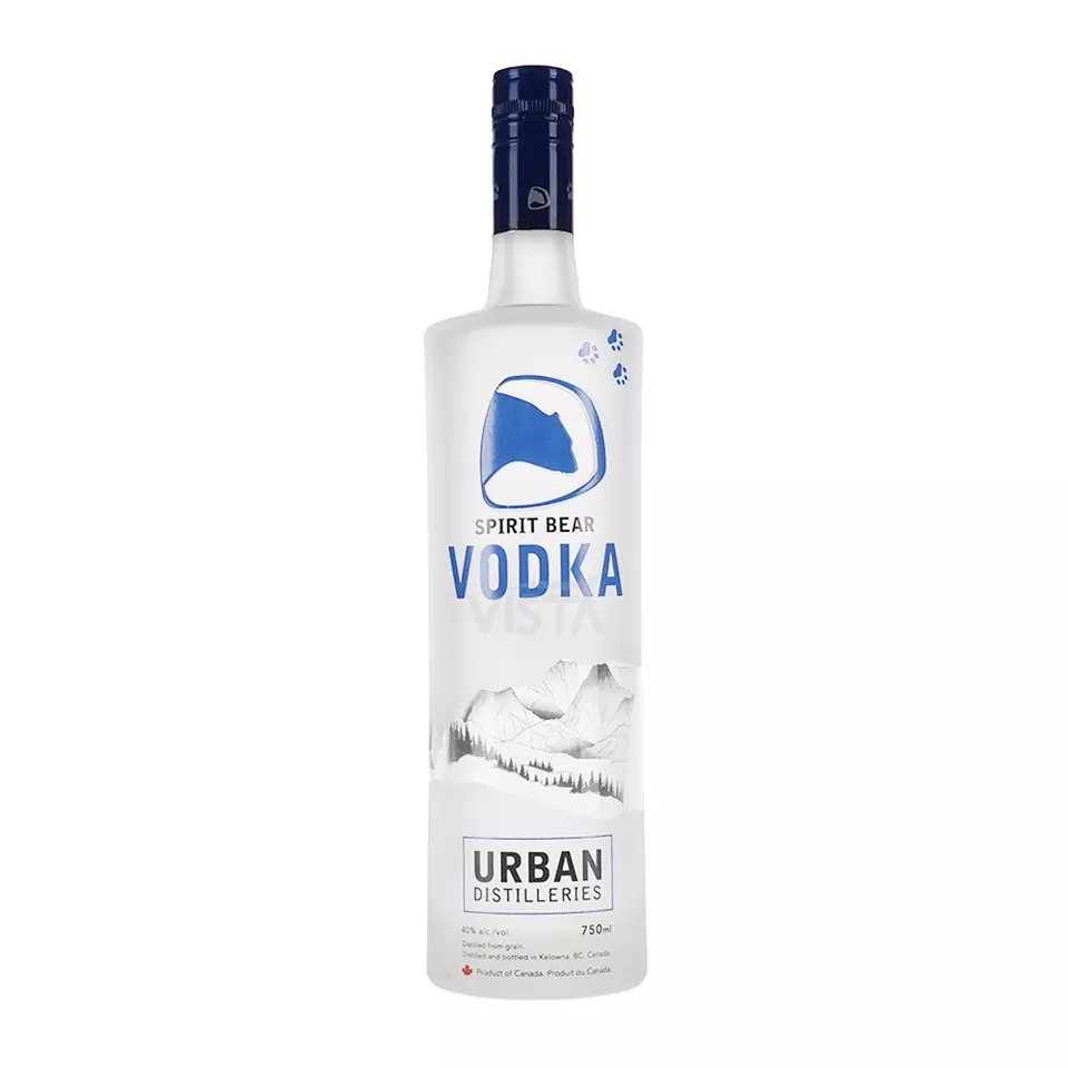 700ml 750ml Classic Vodka Bottle with Frost and Cork Screen Printing in Round Shape