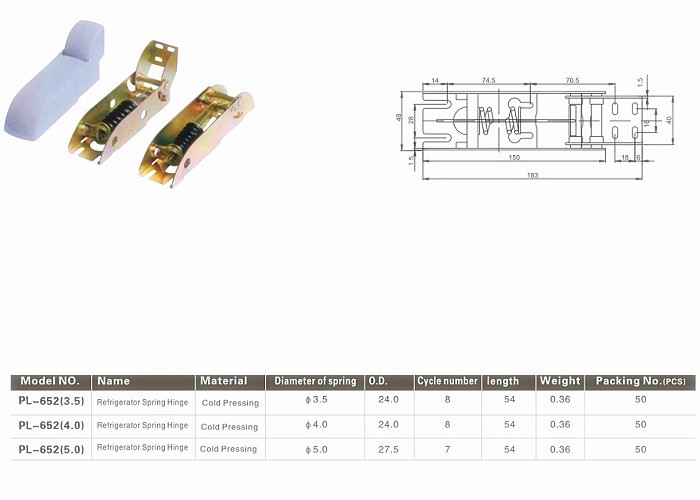 Self Balance Fridge Freezer Door Hinges Zinc Surface Treatment And ABS Cover