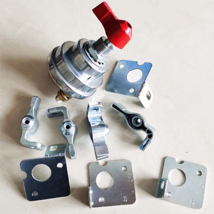 OEM Standard Size Steel Lockout Lever Kit for Sprint Car Battery Master Disconnect Switch Red and Yellow Steel Material