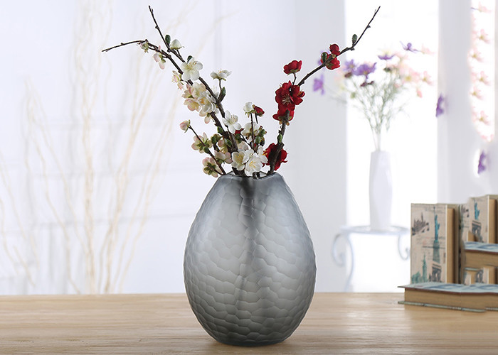Gray Decorative Glass Vases Clear European Style Diversified Size