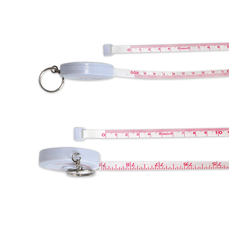 Wintape Quality 79inch 2Meters Mini Compact Keychain Soft Auto Lock Gift Retractable Measure Tape With Key Ring