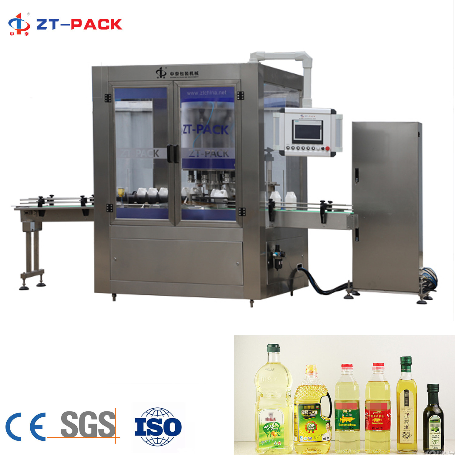 3000BPH Automatic Linear Piston Oil Filling Machine For Edible Oil Peanut Sunflower Oil