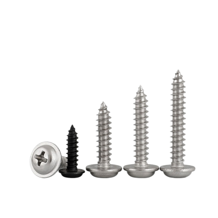 Metric Zinc Plated Cross Recessed Button Head Socket Self-Tapping Screws Flat Collar Fine Thread