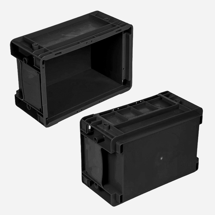 Reusable Plastic Crates For Auto Parts 300x200x147mm External Size Stackable