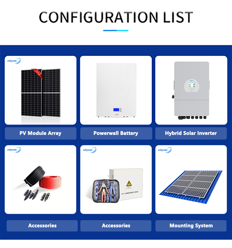 High quality carport roof complete kit inverter battery hybrid energy storage 12kw solar energy system