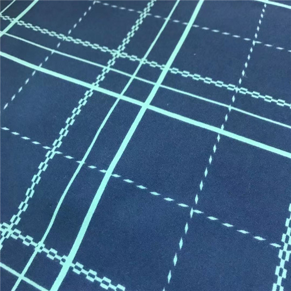 Blue Printed Microfiber Fabric 75DX200D 145gsm 150cm 100 Percent Polyester Fabric