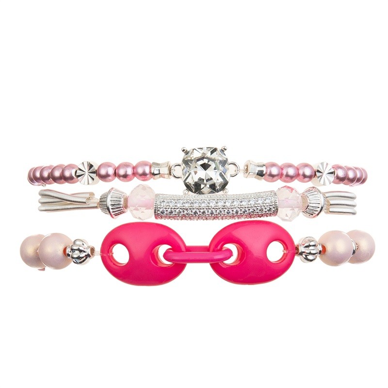 Square Zircon Crystal Stretchy Beads Handmade Bracelet For Women Party Game