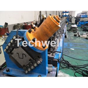  PLC Electrical Control Hat Profile Cold Roll Forming Machine With 1.5 Inch Chain Transmission Manufactures