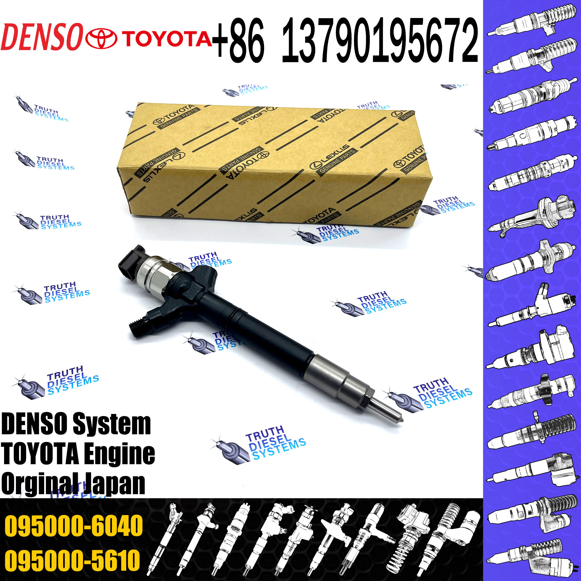 Diesel Fuel Engine Injector 095000-5610 23670-0R010 For Engine High Pressure Pump Engine Injection Injector 095000-5610