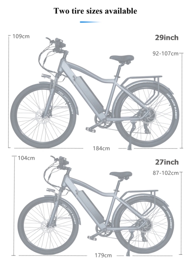 Adult Electric City Bike 30 - 50Km/h 48V 500W Motor 17Ah Lithium Battery Ebike