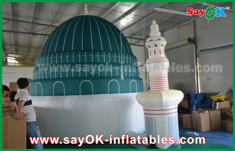 Islam Tower Custom Inflatable Products With White Oxford Cloth , 3m Height
