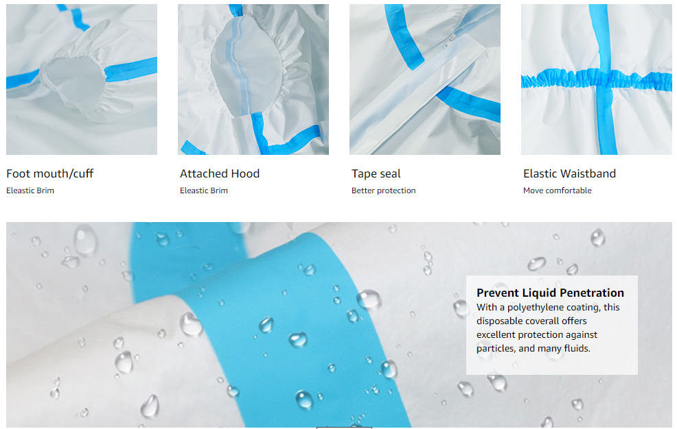OEM Non Irritating Disposable Polypropylene Coverall