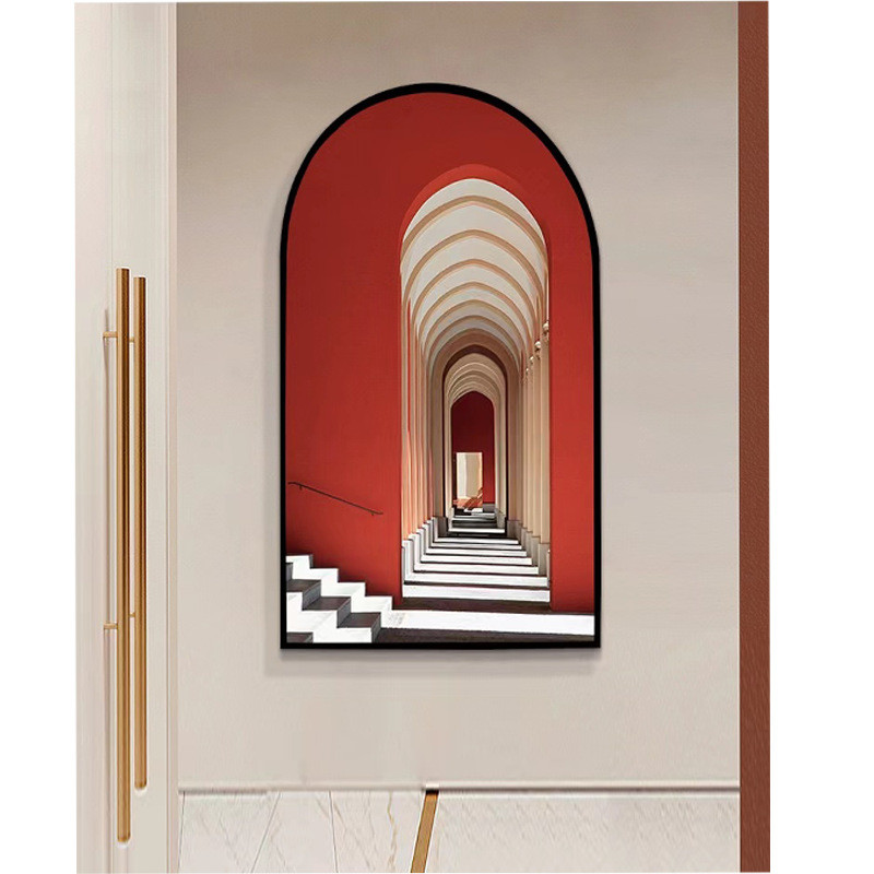 Brushed Bending Aluminium Square Mirror Frames Rectangular Rounded Corners