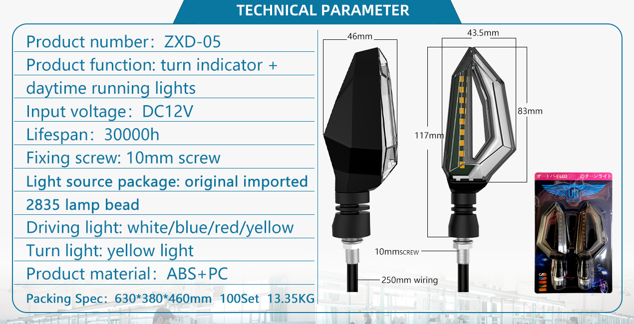 Universal Bike LED Indicator Blinker Signal Turn Assy System 12V Lighting Lamp Light