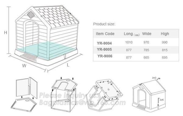 Outdoor Large Plastic Dog House Cubby House Pet Products, plastic foldable pet