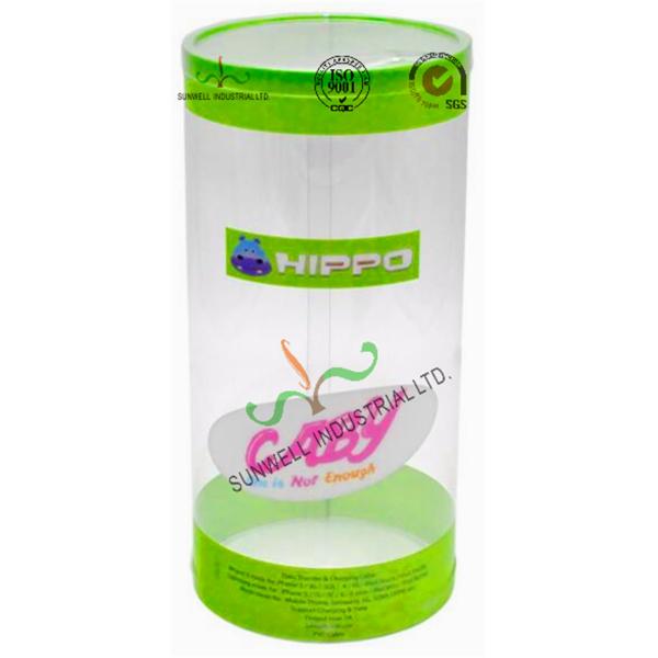 Cylinder Design Stationery PET Plastic Packaging Boxes With Cute Catoon Printing