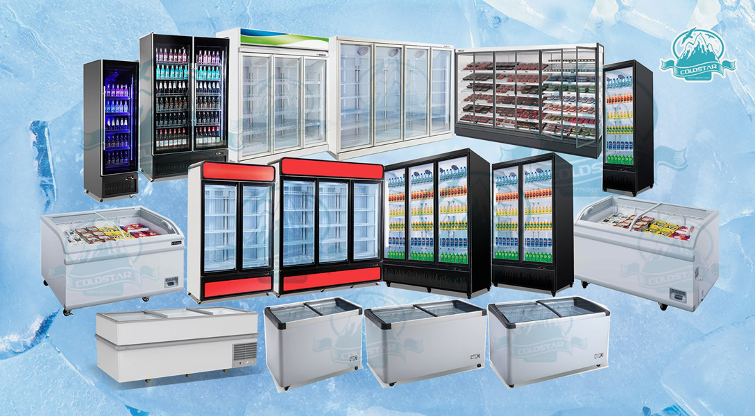 Supermarket Refrigerated Showcase Commercial Cold Drink Refrigerator Upright Display Glass Door Fridge