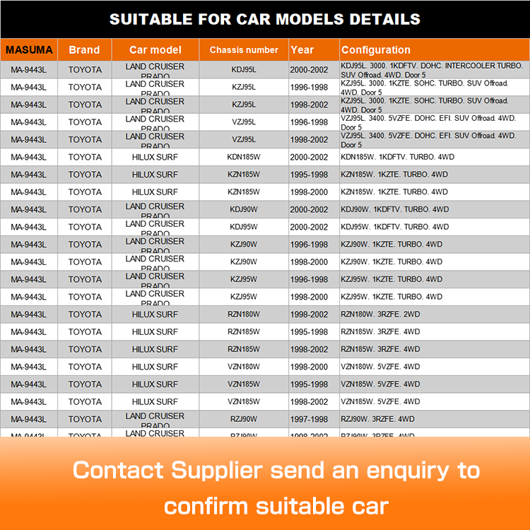 MA-9443L MASUMA NO. Control Arm 48069-35080 48069-35081 for TOYOTA HILUX SURF KDN185