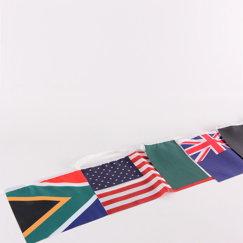 Football Game String Flag Custom Polyester Country Bunting Flags