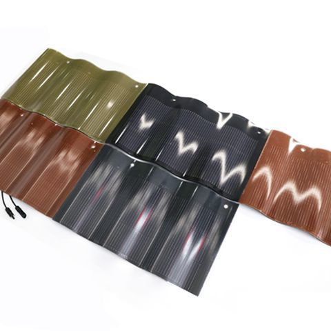 Hot Sellers BIPV Solar Panel Roof System Color Solar Panel Tile Curved Tile Villa Solar Roof PV Tiles