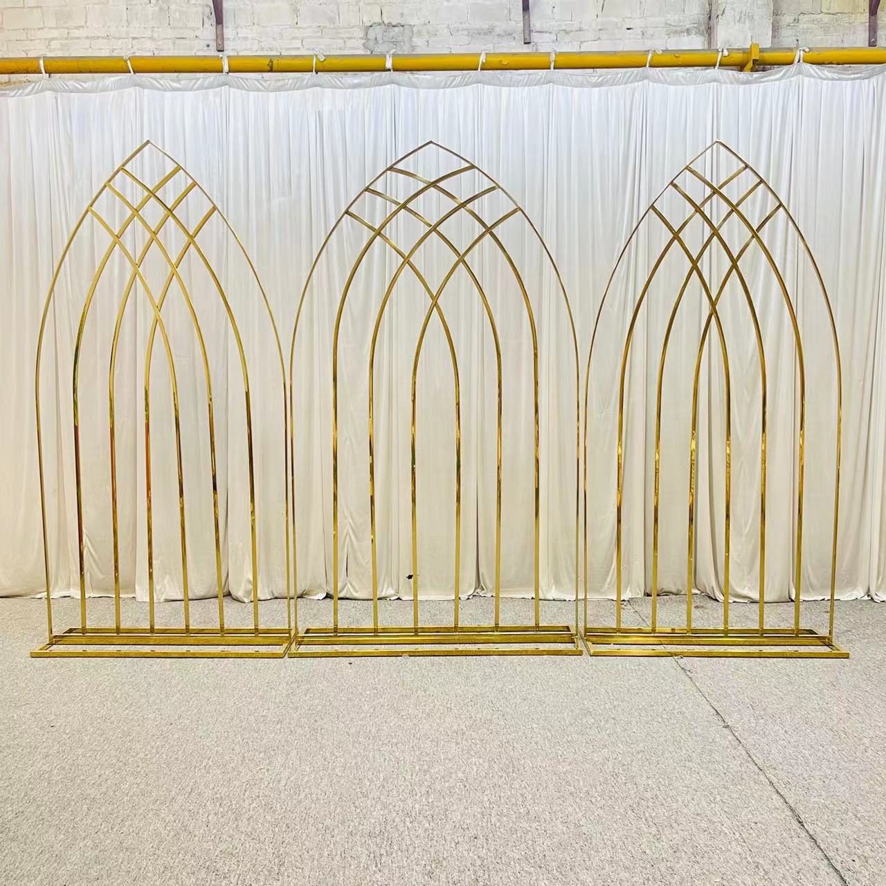 Backdrop Decoration For Wedding Reception Church European Stand Stainless Steel Pipe Shelf