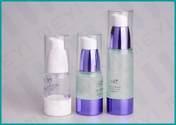 Customized Airless Plastic Pump Bottles , 15ml 30ml 50ml Cosmetic Pump Dispenser