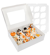 Small Treats White Bakery Cookie Boxes with Window 4x4x2.5 Inches Customized Packaging