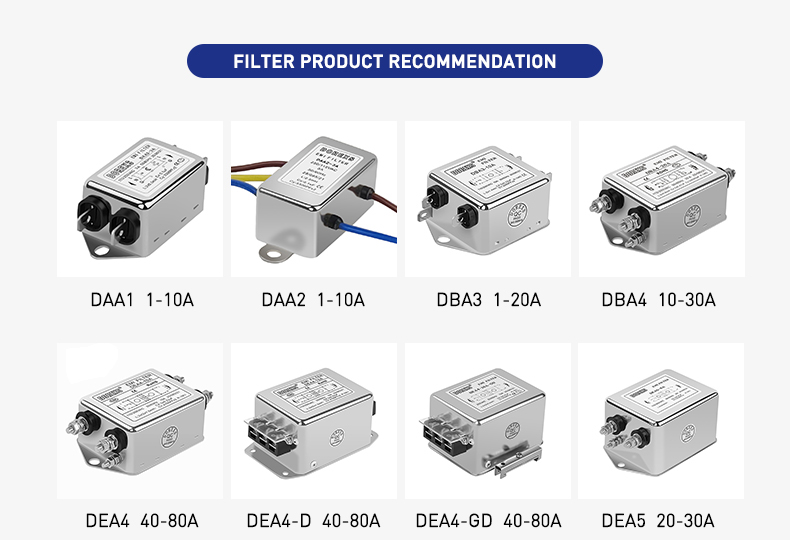 DAA2 220V 1A-10A Single Phase Line AC EMI Noise Filter