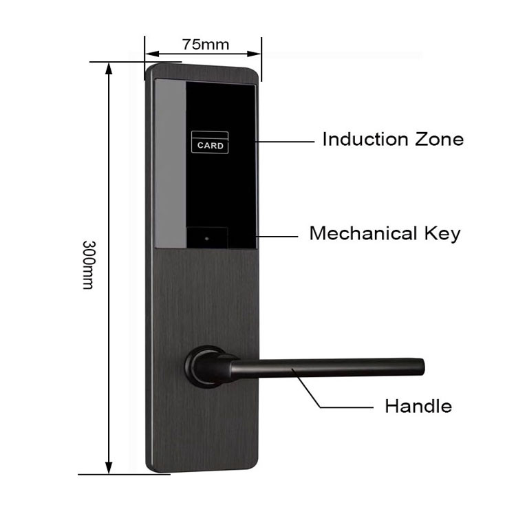 Zinc Alloy Key Card Door Locks 4 Colors Optional With CE FCC Certification