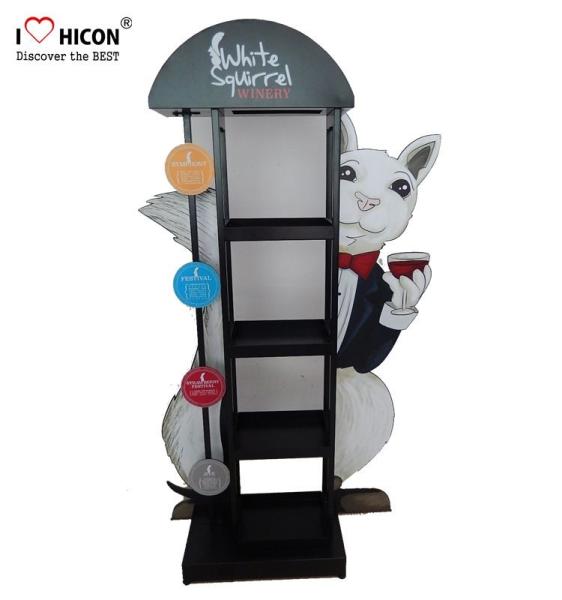Eyecatching Wine Display Rack Metal Grape Wine Commercial Wine Floor Standing