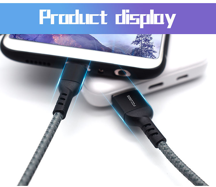 2.4A 6ft Micro USB Data Transfer Cable For Android Phone