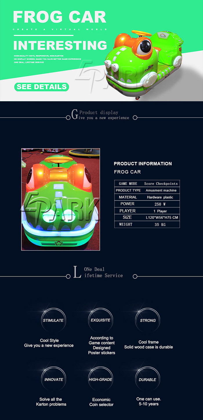 Outdoor Playground Kids Ride On Car / Frog Battery Powered Bumper Cars With LED Light