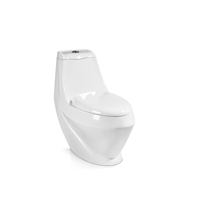 Upper Cistern Wc Ceramic One-Piece Toilet for Bathroom Set Floor Mounted Installation