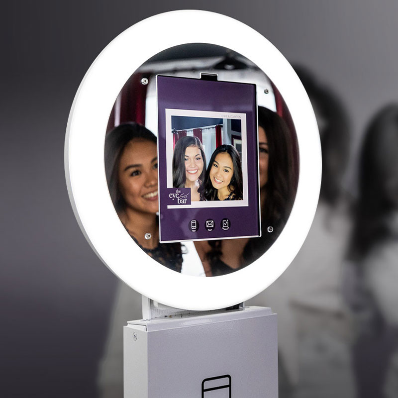 Standing Ipad Photo Booth Ring Light Metal Portable Selfie Booth