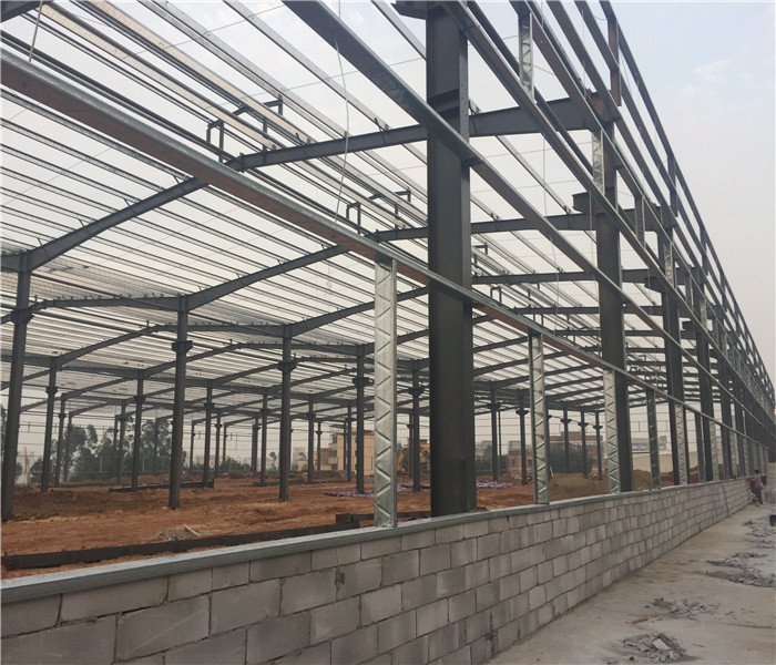 Stable H Steel Structure Industrial Metal Frame Workshop Construction Fast For Subway Workshop