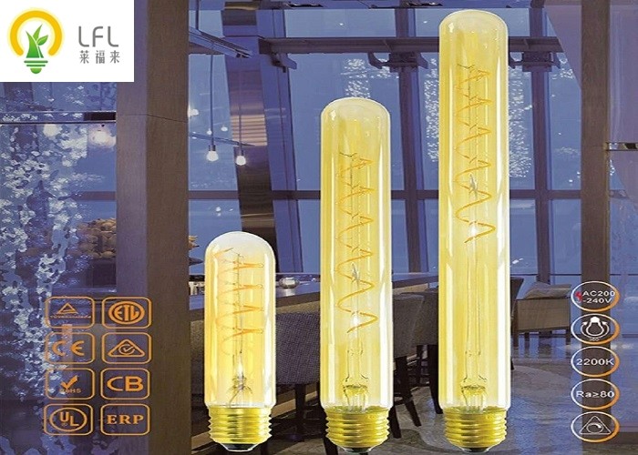 Curved Spiral Filament Decorative LED Bulbs For Vintage Pendant Light 2200K