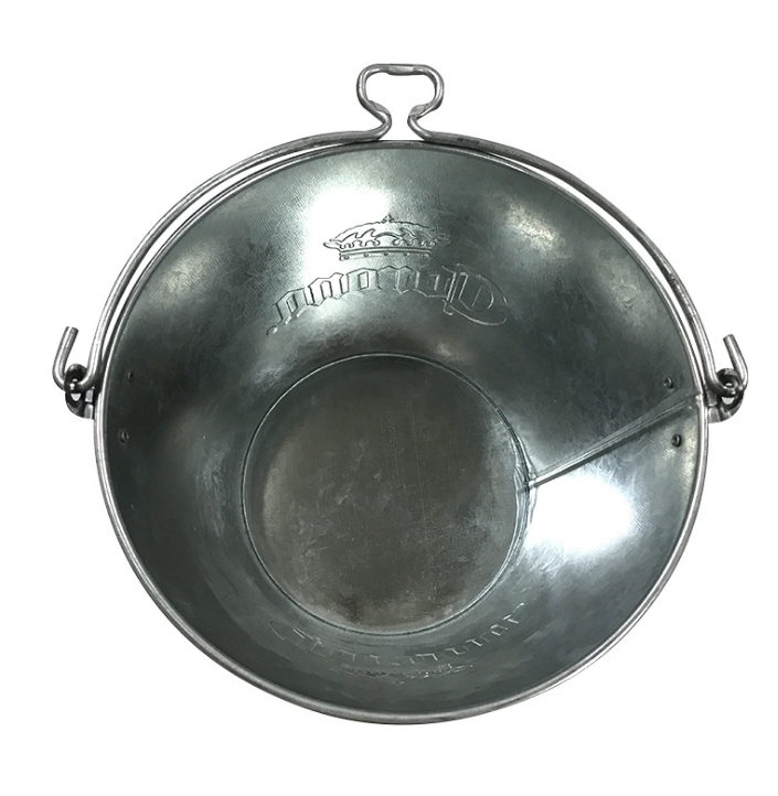 10L Silver Wine Cooler Bucket 0.25mm Galvanized Ice Bucket