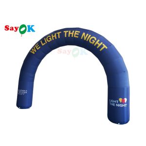  6x0.9x4.5m Blue Semicircle Inflatable Arch With Printed Pattern Manufactures