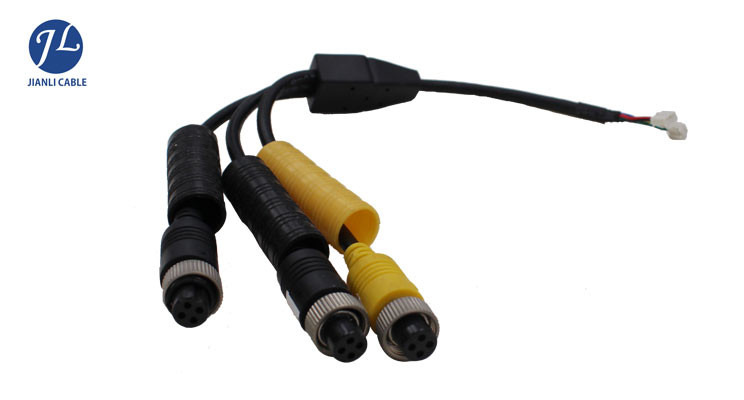 Waterproof 4Pin Gx12 Aviation Cable Car Side View System  Monitoring
