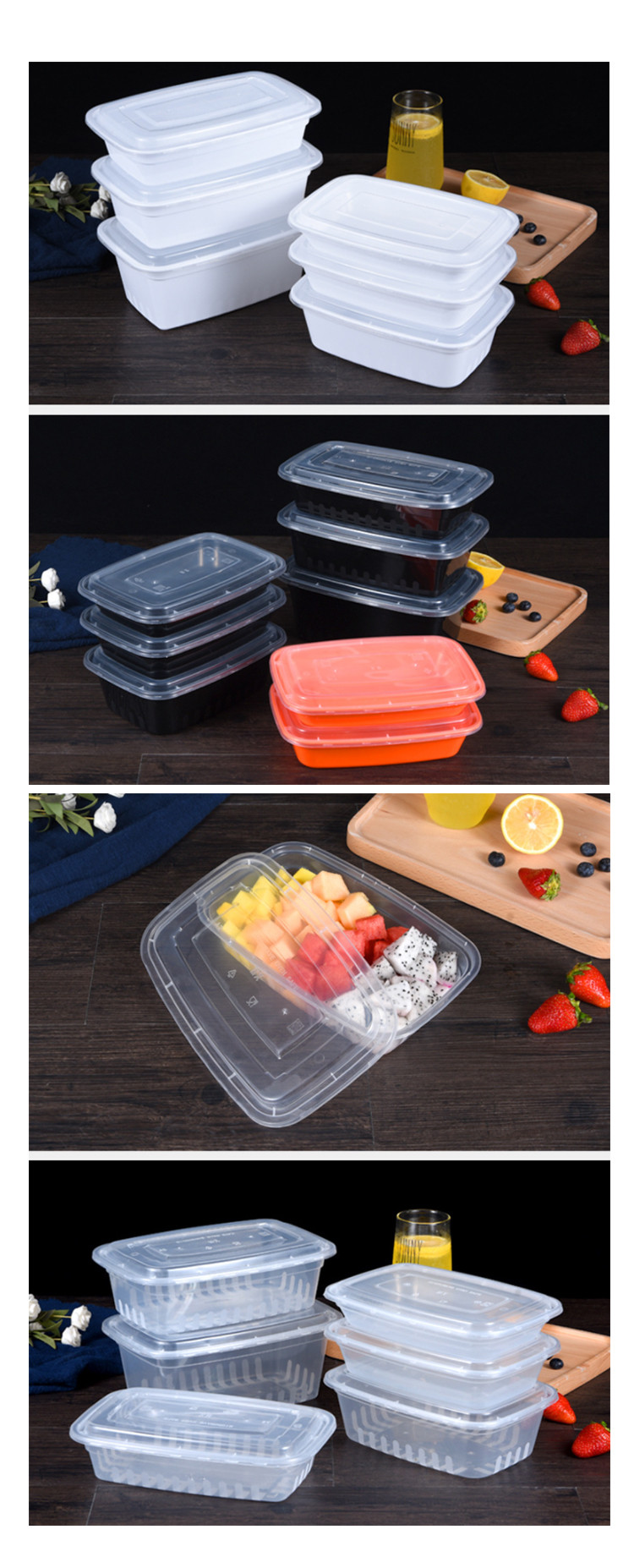 OEM Disposable Take Out Containers Plastic Trays With Lids