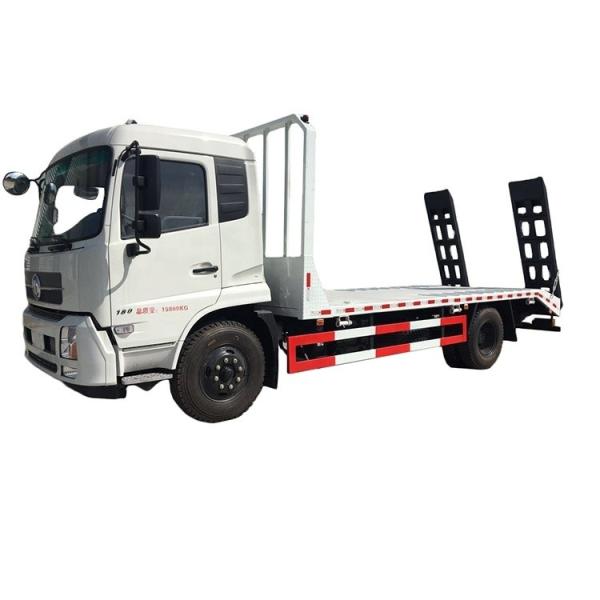 Tow Truck Wrecker Dongfeng 4x2 10ton Flatbed Mini Excavator Machinery Transporta