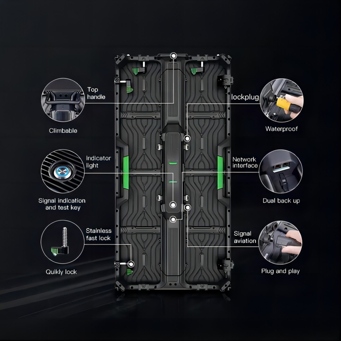 P4.8mm 500X1000mm Outdoor Full Color LED Stage Display High Refresh Events Using 0