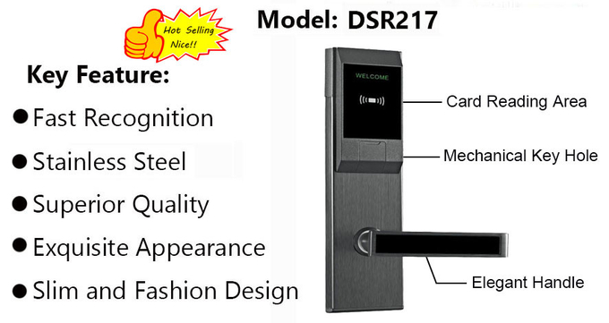 DC 6V RFID Hotel Lock System Card Key Hotel Electronic Locks for Hotel Motel